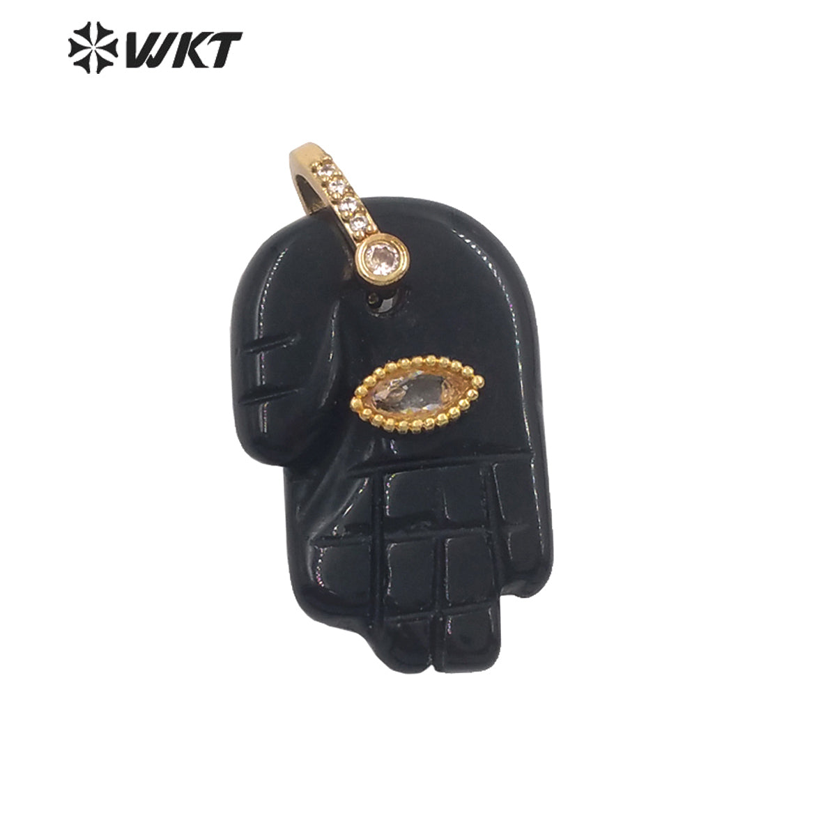 WT-P2040 New Fashion Cute Natural Stone And Zircon Hand Shape Little Pendants As Lady Earrings DIY Jewelry Accessories