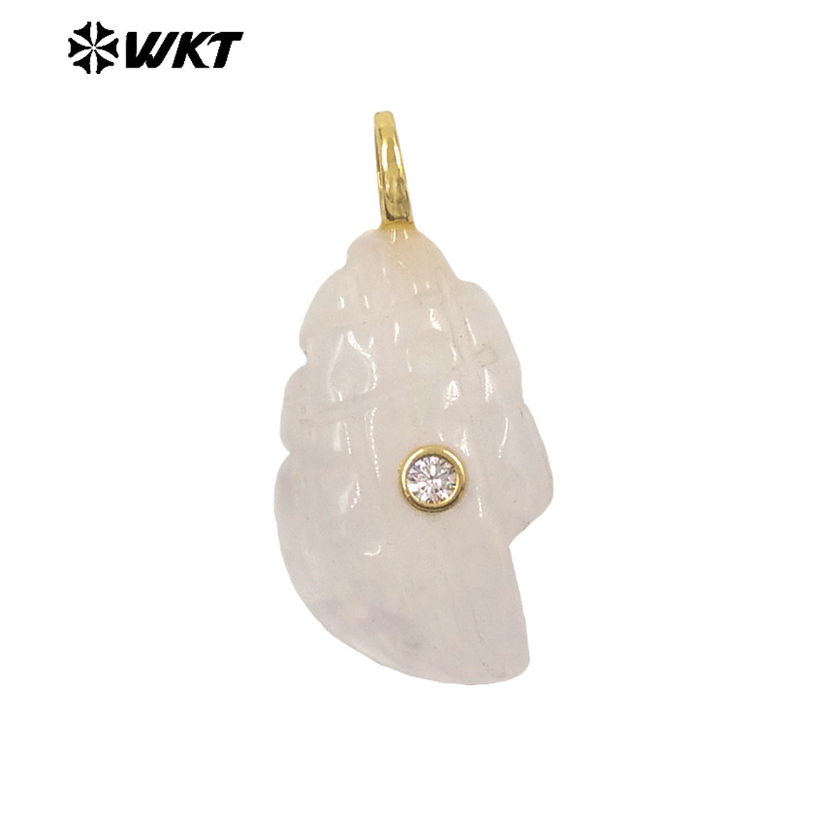 WT-P2122 Popular Lovely Style Natural Gemstones And Zircon Conch Shape Pendants For Handmade Earrings DIY Accessories