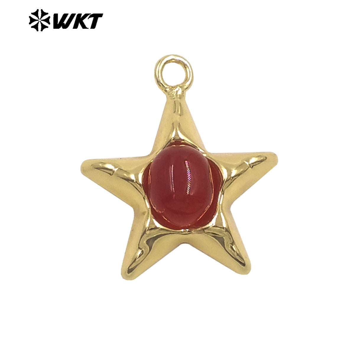 WT-P2133 Wonderful Design Gold Electroplated Natural Gemstones Star Shape Tiny Pendants For Friend Jewelry Gift DIY Making
