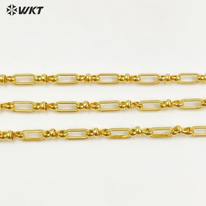 WT-BC239 New Arrival Link Finding Accessory With Metal Gold Electroplated Chain For Jewelry Making Rectangle Shape Simple Style