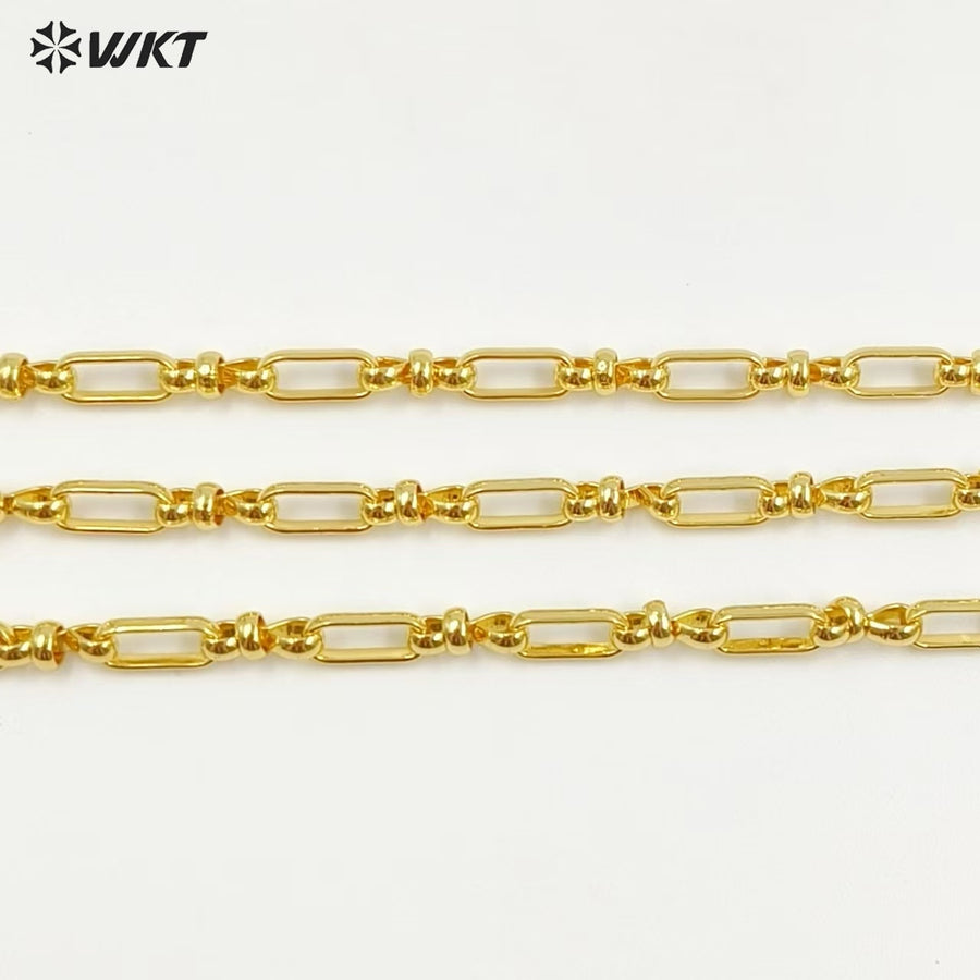 WT-BC239 New Arrival Link Finding Accessory With Metal Gold Electroplated Chain For Jewelry Making Rectangle Shape Simple Style