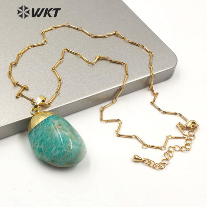 WT-N1211 Wholesale New Natural Gemstone Necklace Gold Plated Stylish Women Charm Jewelry Natural Stone Necklace