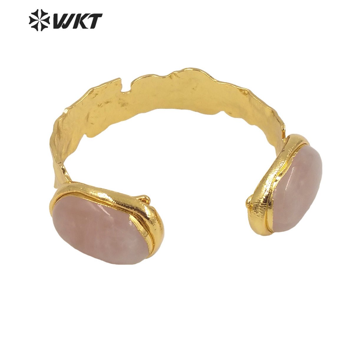 WT-B591 2022 WKT Fashion Natural tiger Eye Amethyst Black Obsidian pink Quartz Bangle Opening Adjustable Oval Stone Bangles