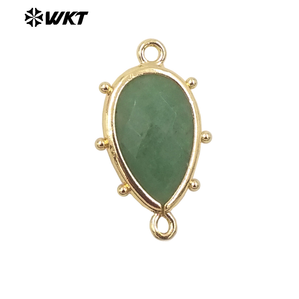 WT-C329 WKT Spring Series Candy Color Lovely Small Teardrop Natural Sun Stone Bracelet Connectors for DIY Jewelry Making