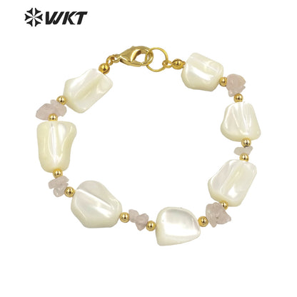 WT-MPB082 Summer Jewelry Natural Shell Beads Design Bracelets Vintage Women Vintage Mixture Shell Bracelet for Party