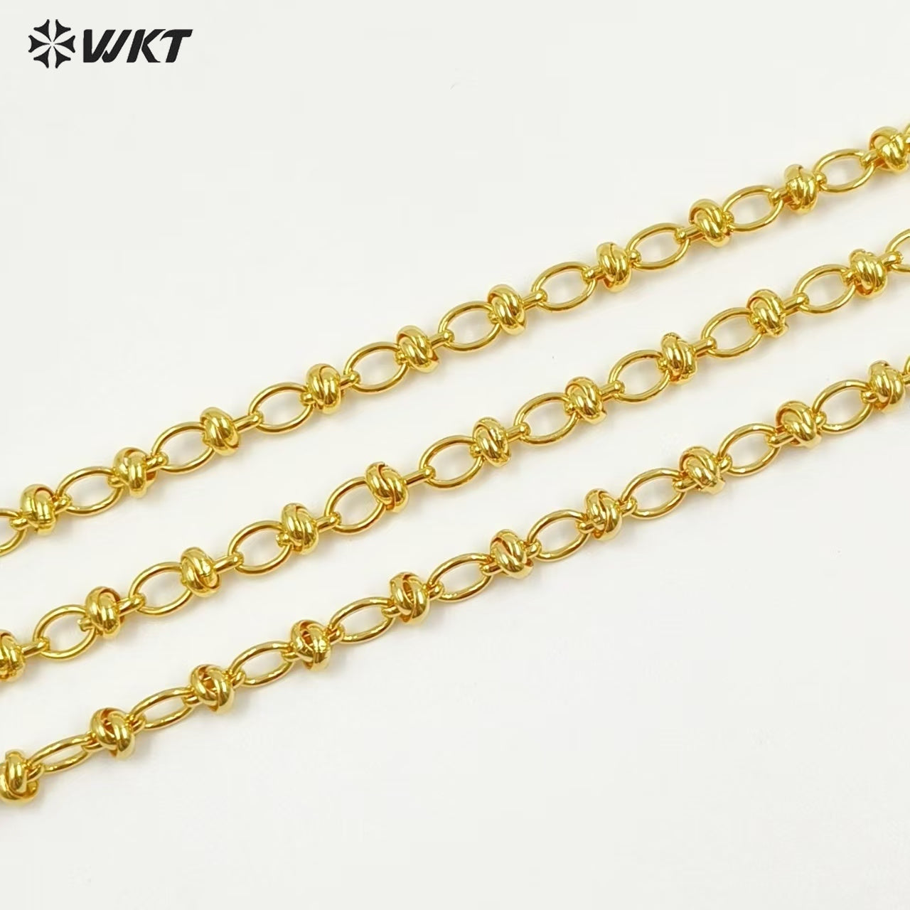 WT-BC238 Popular Sales Metal Gold Plated Chain Oval Shape Yellow Brass Link Accessories For Jewelry Handmade