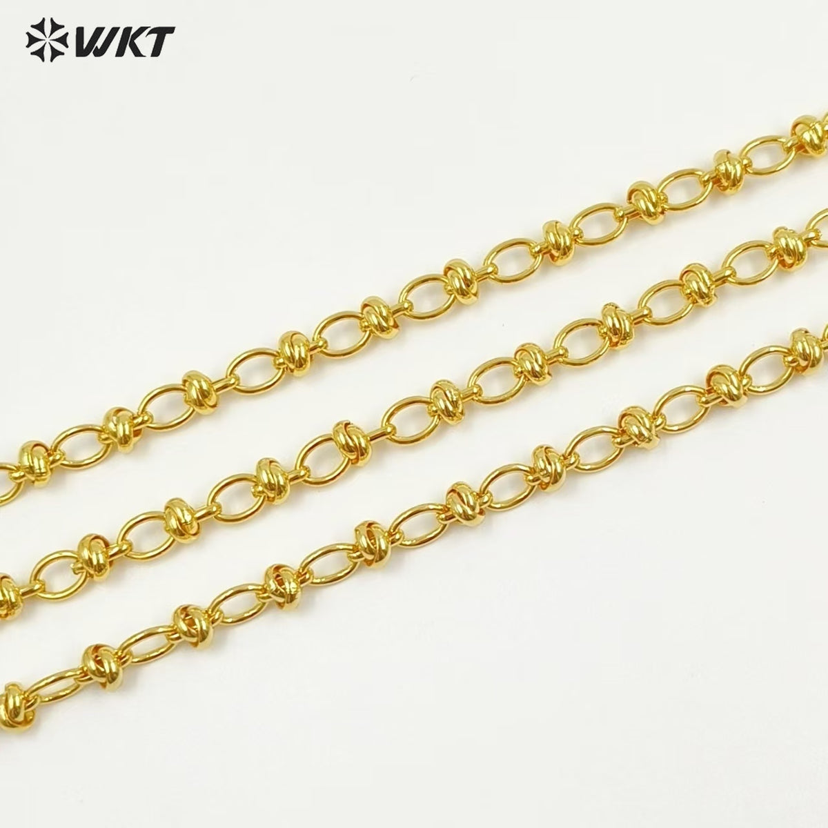 WT-BC238 Popular Sales Metal Gold Plated Chain Oval Shape Yellow Brass Link Accessories For Jewelry Handmade