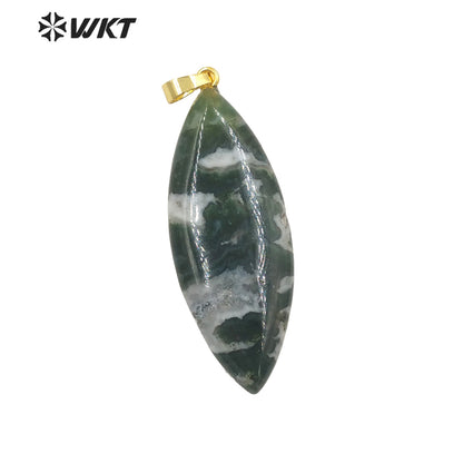 WT-P1946 Wholesale Fashion Handmade Carved Natural Stone Made for Lady Necklace Design Natural Gemstone Necklace