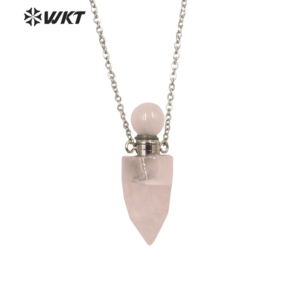 WT-N1370 Attractive Necklace Perfume Bottle Pendant Colorful Stone Pendant Necklace Women Jewelry Natural Stone Necklace