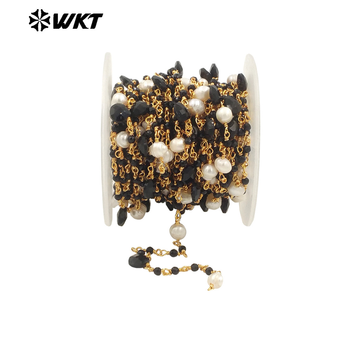 WT-RBC239 Wholesale New Handmade Wire Wrapped Natural Gemstone Beads DIY Jewelry Chain for Necklace Design