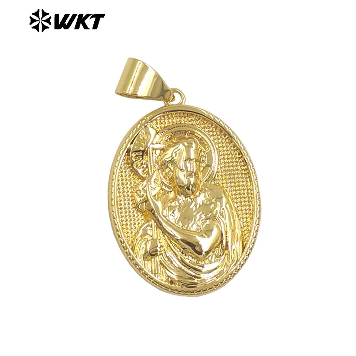 JFE144 18K Gold Plated God Religious Design Pendant Metal Yellow Brass Resist Tarnishable For Jewelry Handmade Wholesale