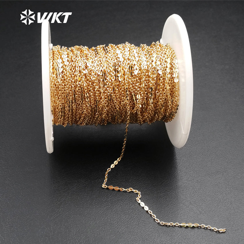 WT-BC113 WKT Wholesale New Coming Fashion Real Gold Plated Link Chain Generous Brass Chain