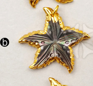 WT-P1188 Wholesale New Arrival Unique Design Pendant Natural Shell Happy Dance Star in White Black Gold with 24K Real Gold Plate