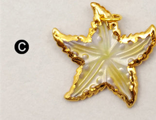 WT-P1188 Wholesale New Arrival Unique Design Pendant Natural Shell Happy Dance Star in White Black Gold with 24K Real Gold Plate