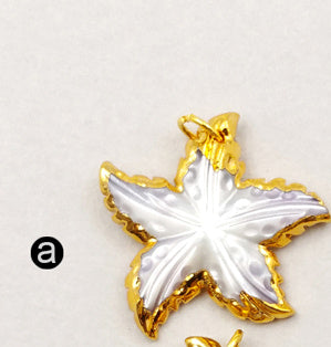 WT-P1188 Wholesale New Arrival Unique Design Pendant Natural Shell Happy Dance Star in White Black Gold with 24K Real Gold Plate