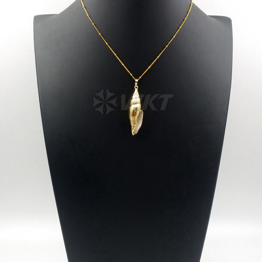 WT-JN020 WKT Wholesale New Fashion Real Gold Plated for Lady Decorate Jewelry Trumpet Shell Necklace