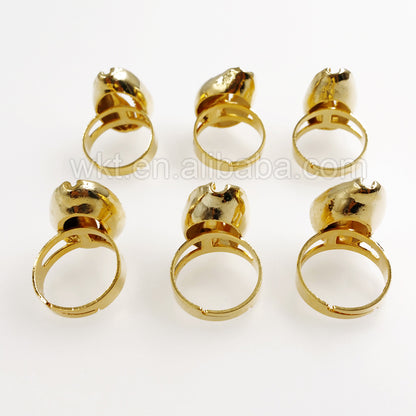 WT-R249 New!!! Handmade Cowries Shell Ring with 24k Real Gold Plated Shell Ring,Women Genuine Cowrie Shell Ring