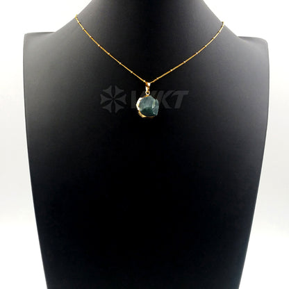 WT-N1086 WKT Wholesale New Fashion Natural Raw Stone Charm 24k Real Gold Plated Agate Ball Necklace