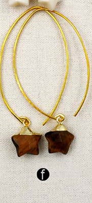 WT-E408 New Arrival ! Multi-optional Natural Gemstone Earrings Exquisite Design Mini Star Shape Earrings Brass Hook Earrings