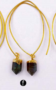 WT-E411 WKT Wholesale Real Gold Plated Bullet Shape With Hook Suitable for Women Tiger Eye Dangle Earrings