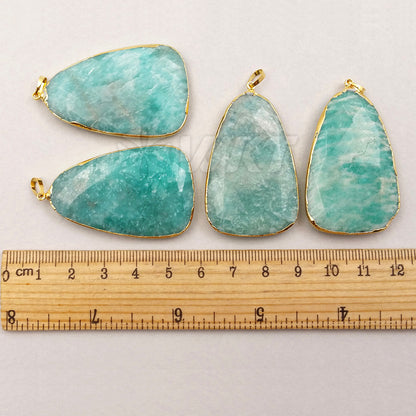 WT-P1185 Wholesale New Arrival Generous Design Pendant Natural Blue Amazonit Stone Ocean Blue Natural Texture for Fashion Women）