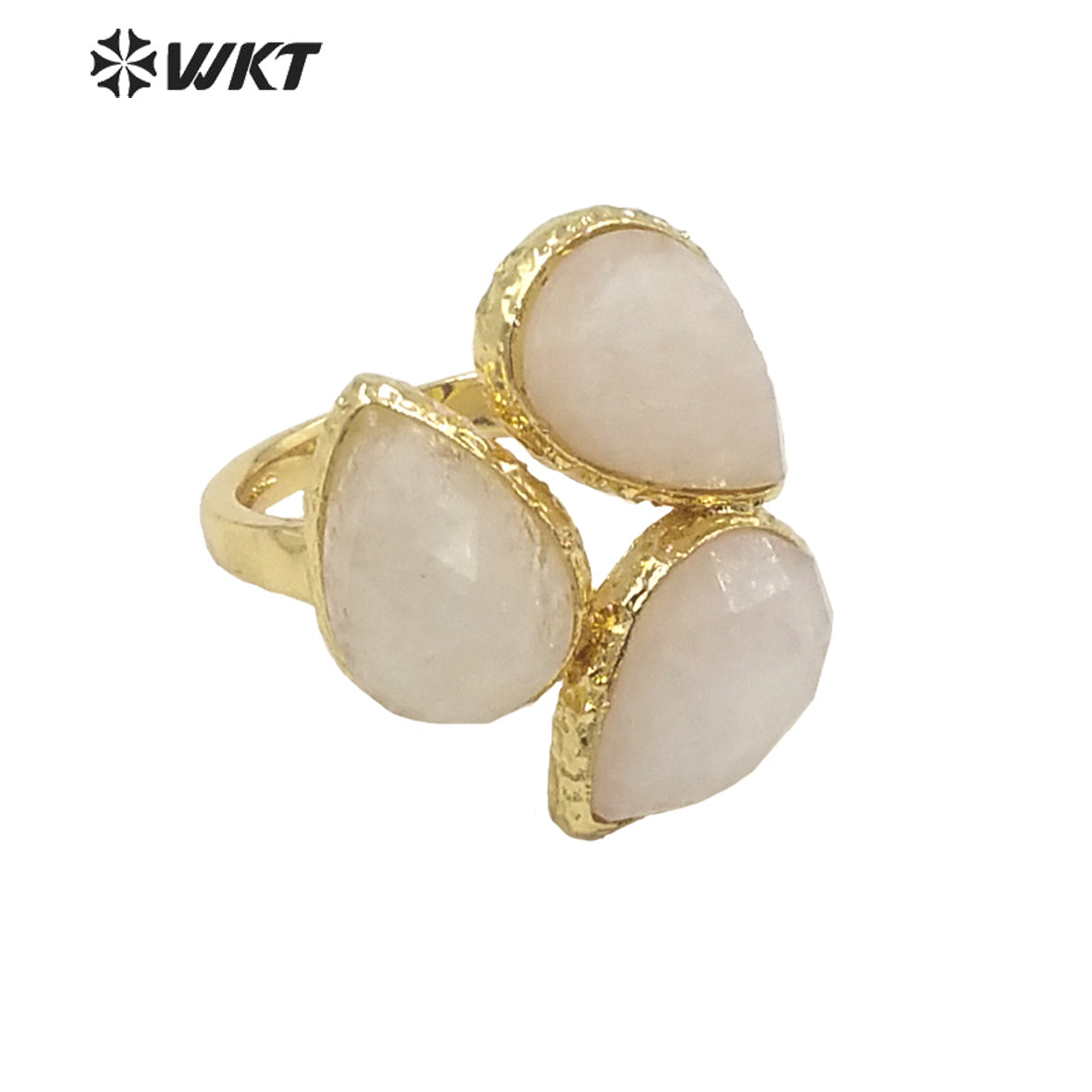 WT-R492 WKT Fashion Design Drop Shaped Gift for Women Colorful High Quality Gorgeous Natural Gemstone Stone Ring