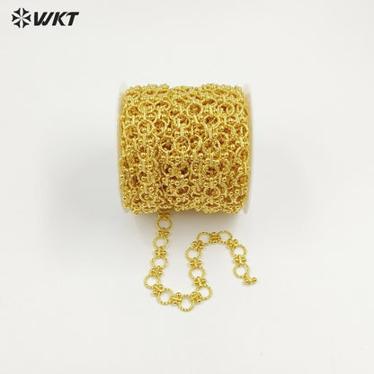 WT-BC240 Exquisite Beautiful Design Round Shape Gold Plated Chain Necklace Jewelry Making Finding Lovely Style Wholesale