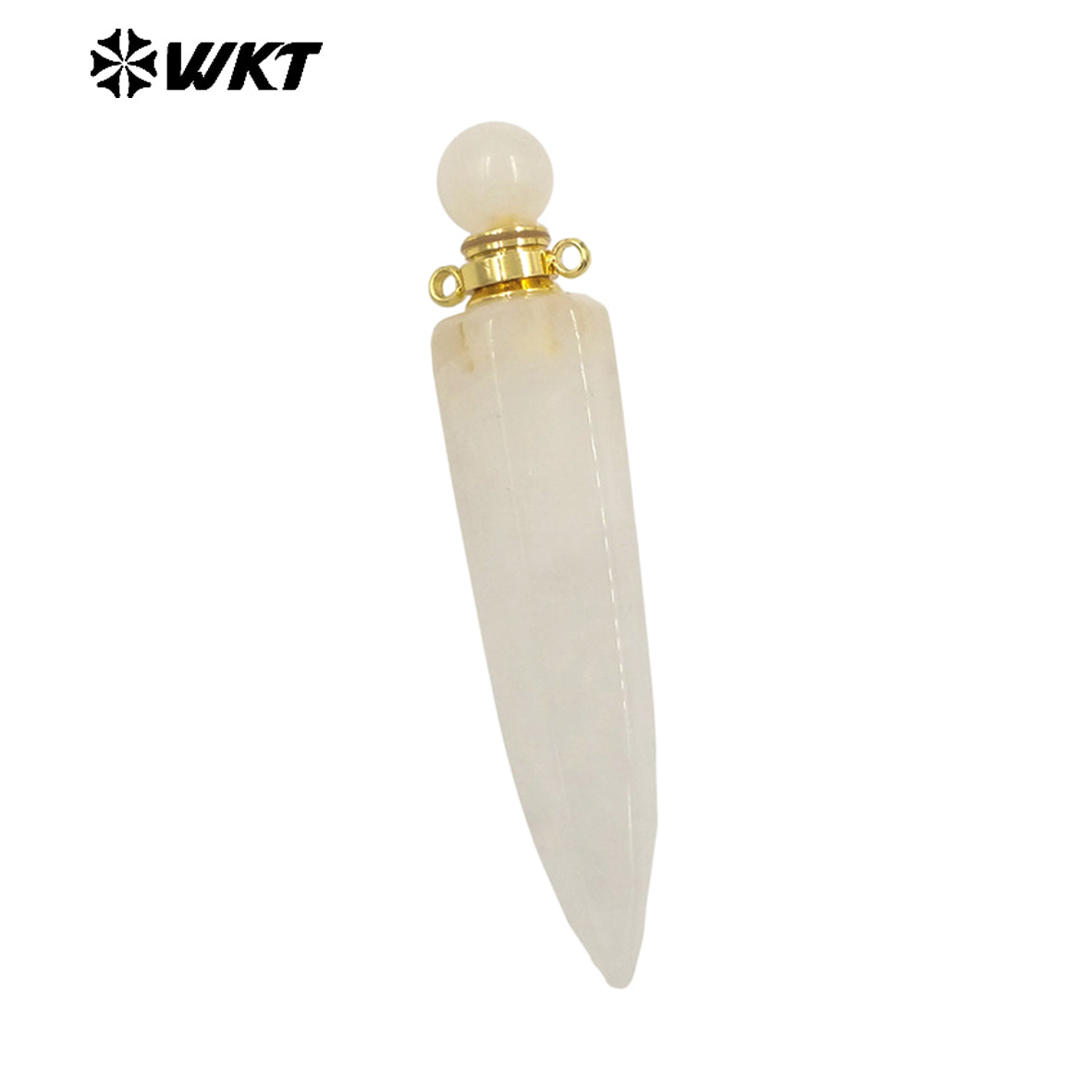 WT-P1984 Wholesale Fashion Gold Plated Long Bullet Shape Natural Lapis Amethyst Quartz Stone Made Women Perfume Bottle Pendants