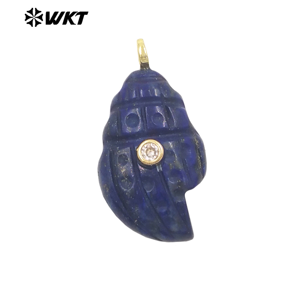 WT-P2122 Popular Lovely Style Natural Gemstones And Zircon Conch Shape Pendants For Handmade Earrings DIY Accessories