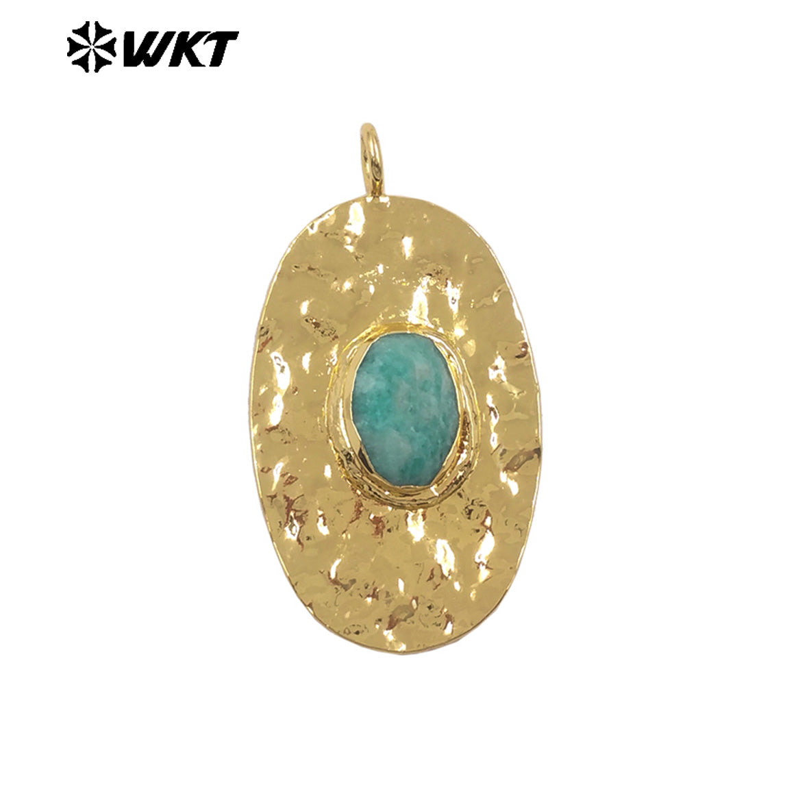 WT-P2104 Fresh Design 18K Gold Electroplated With Natural Gemstones Long Pendants For Women Simple Necklace DIY Making
