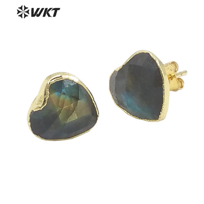 WT-E649 2021 Best Fashion Jewelry Earrings Gemstone Heart-shaped Earrings Elegant Fine Attractive Earrings for Lady As a Gift
