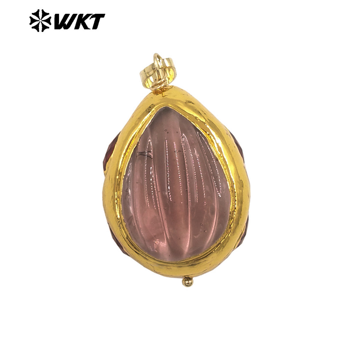 WT-P2071 Wonderful 18K Gold Electroplated Colorful Glaze Hand Carved Waterdrop Shape Pendants For Women Necklace DIY Making