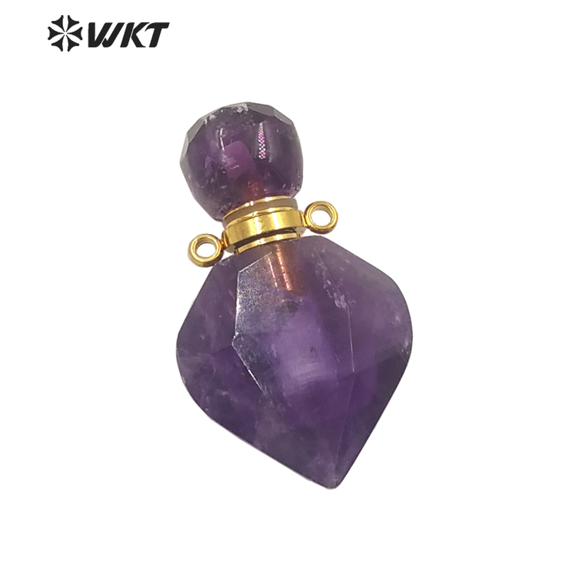 WT-P1709 Wholesale Newest Fashion Gold Long Drop Gemstone Carved Perfume Bottle Pendant Tiny Chic Lady Stone Bottle Pendant