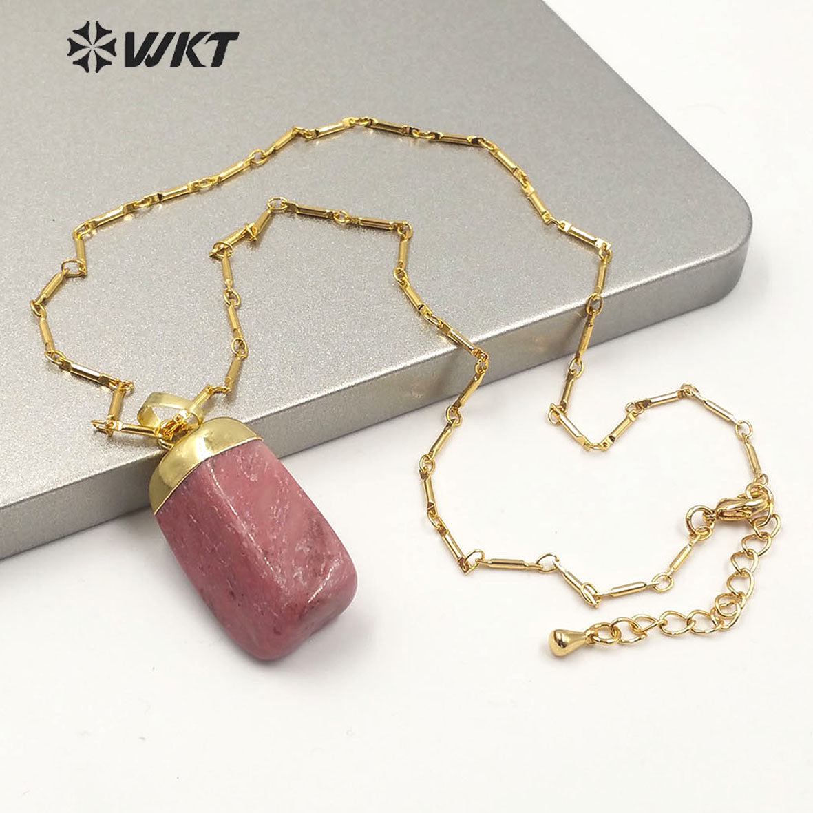 WT-N1211 Wholesale New Natural Gemstone Necklace Gold Plated Stylish Women Charm Jewelry Natural Stone Necklace