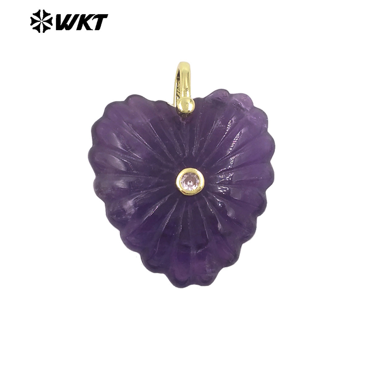 WT-P2091 Fashion Wholesale Natural Gemstone Hand Carved Heart Shape Gold Pendants For Friends Anniversary Gift Accessories