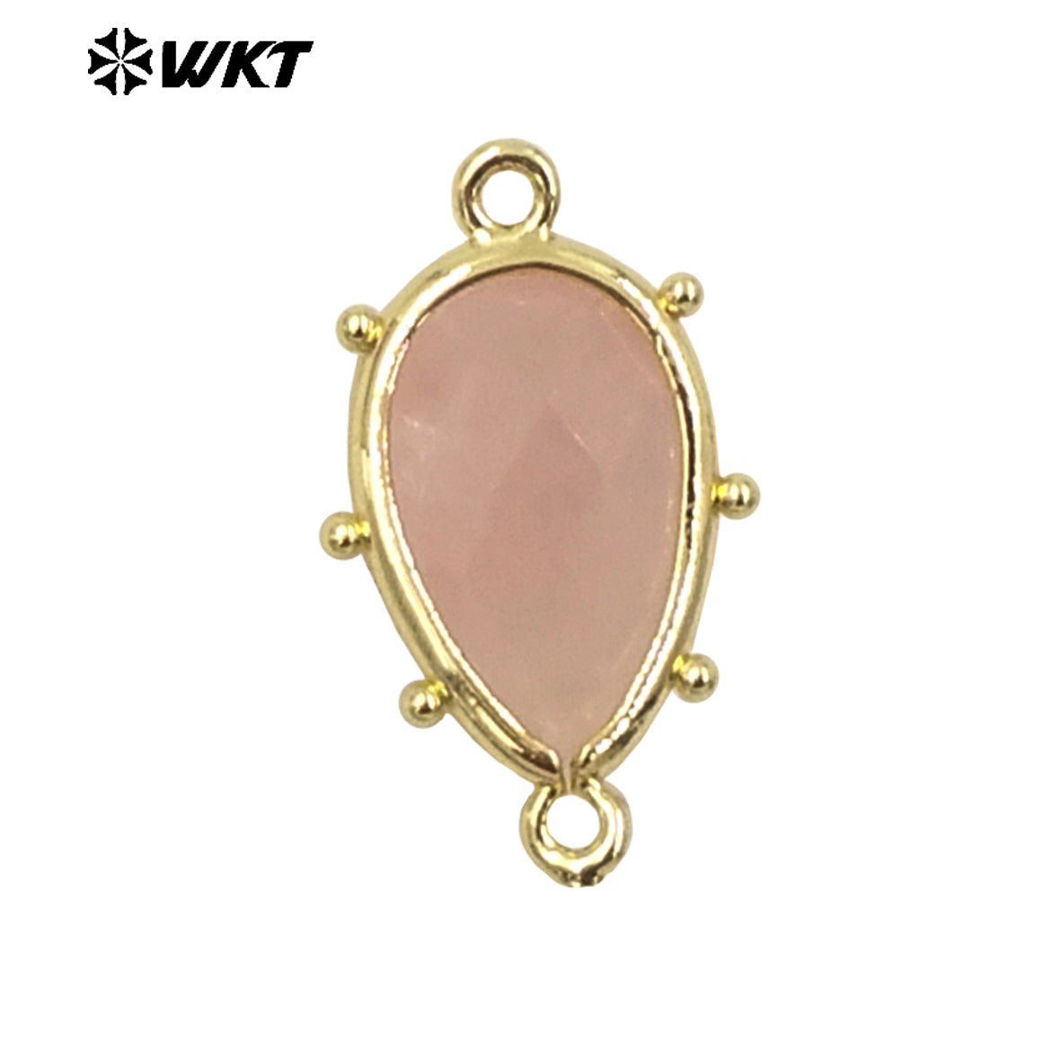 WT-C329 WKT Spring Series Candy Color Lovely Small Teardrop Natural Sun Stone Bracelet Connectors for DIY Jewelry Making