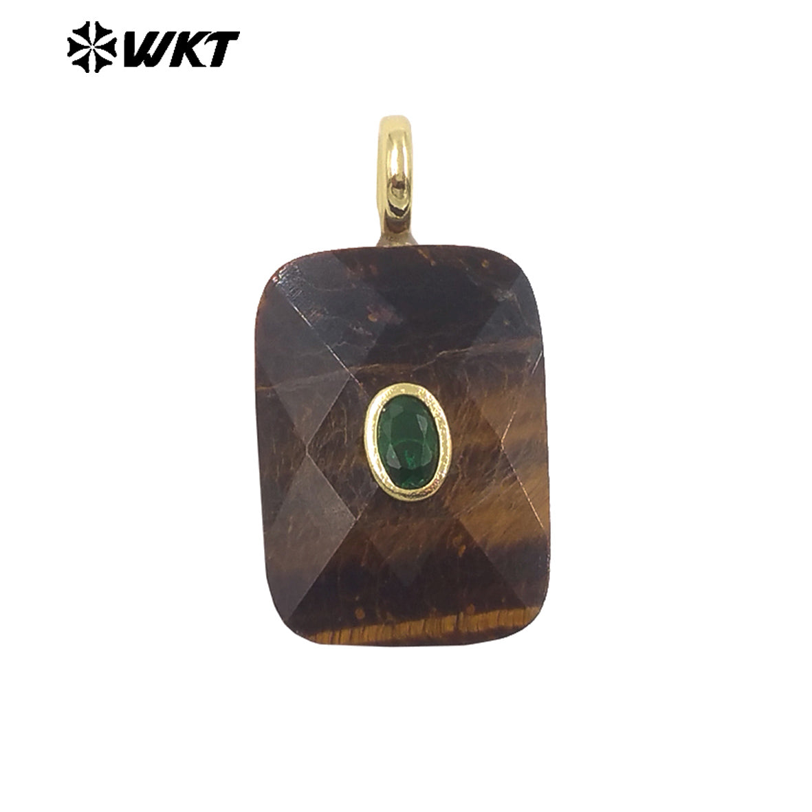 WT-P2107 High Quality Colorful Zircon And Natural Gemstone Faceted Rectangle Pendants As Women Simple Jewelry Accessories