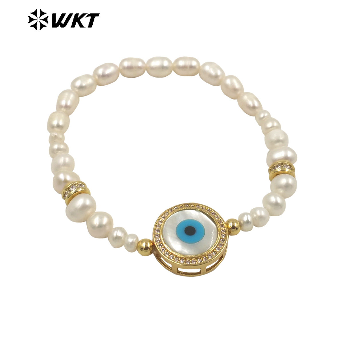 WT-MPB048 Delicate Pearl Bracelet Shell Diamond Eyes Decoration Various Shapes Pendants Bracelet