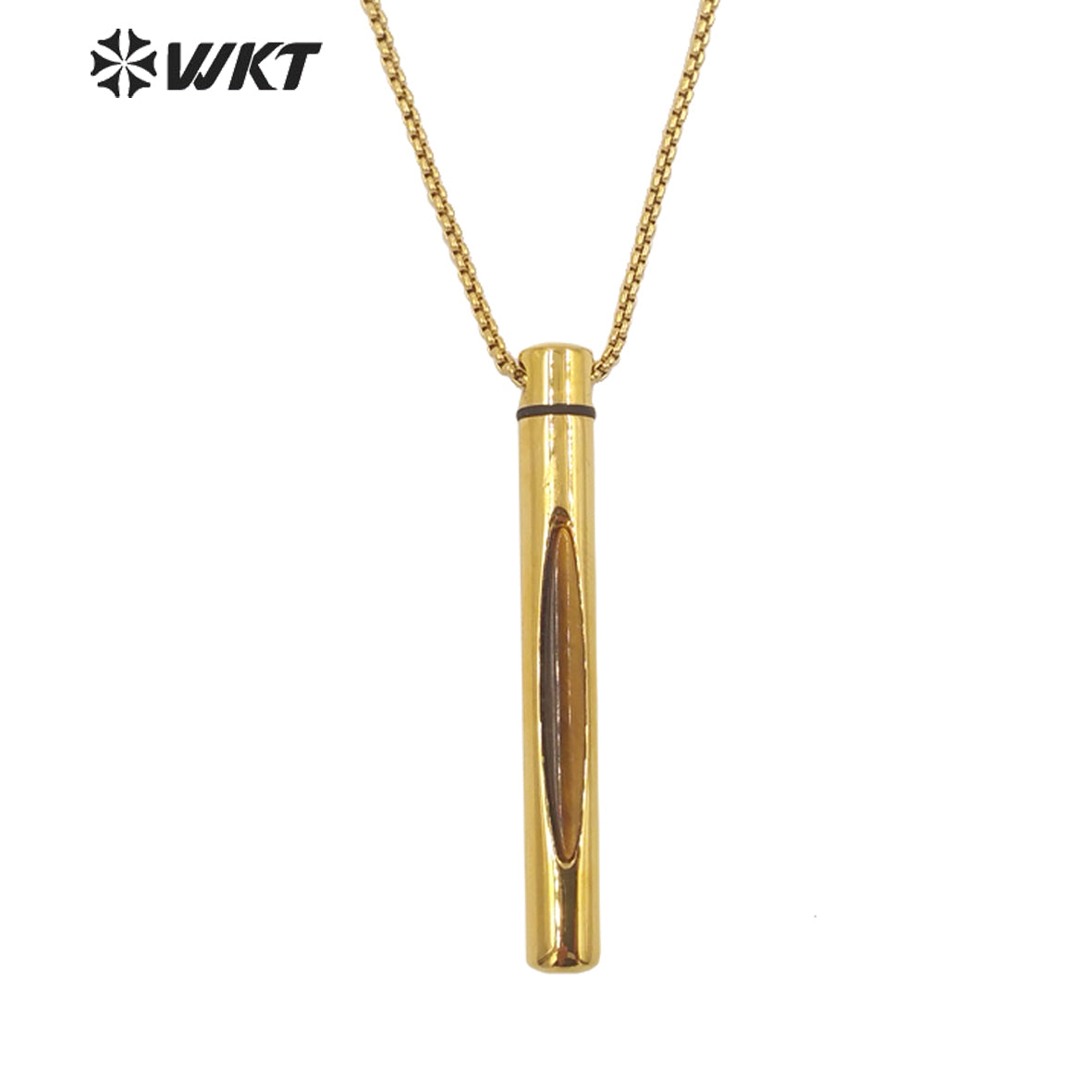 WT-N1371 Niche Design Gemstone Pendant Necklace Inlaid Colored Gemstone Necklace 18k Real Gold Plated Perfume Bottle Necklace