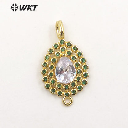 WT-C320 WKT Trendy Fashion Style Jewelry Accessories Stone for Bracelet Micro Paved Gemstone Connectors
