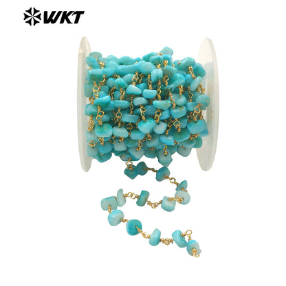 WT-RBC238 Spring New Color Fashion Colorful Shell Made by Wire Wrapped Beads Chain for Jewelry Diy Findings