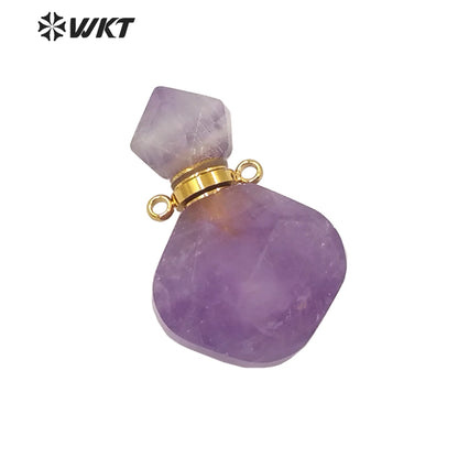 WT-P1673 Newest Charming Elegant Small Size Natural Stone Perfume Bottle Pendant for Necklace Women Stone Made Bottle Pendant