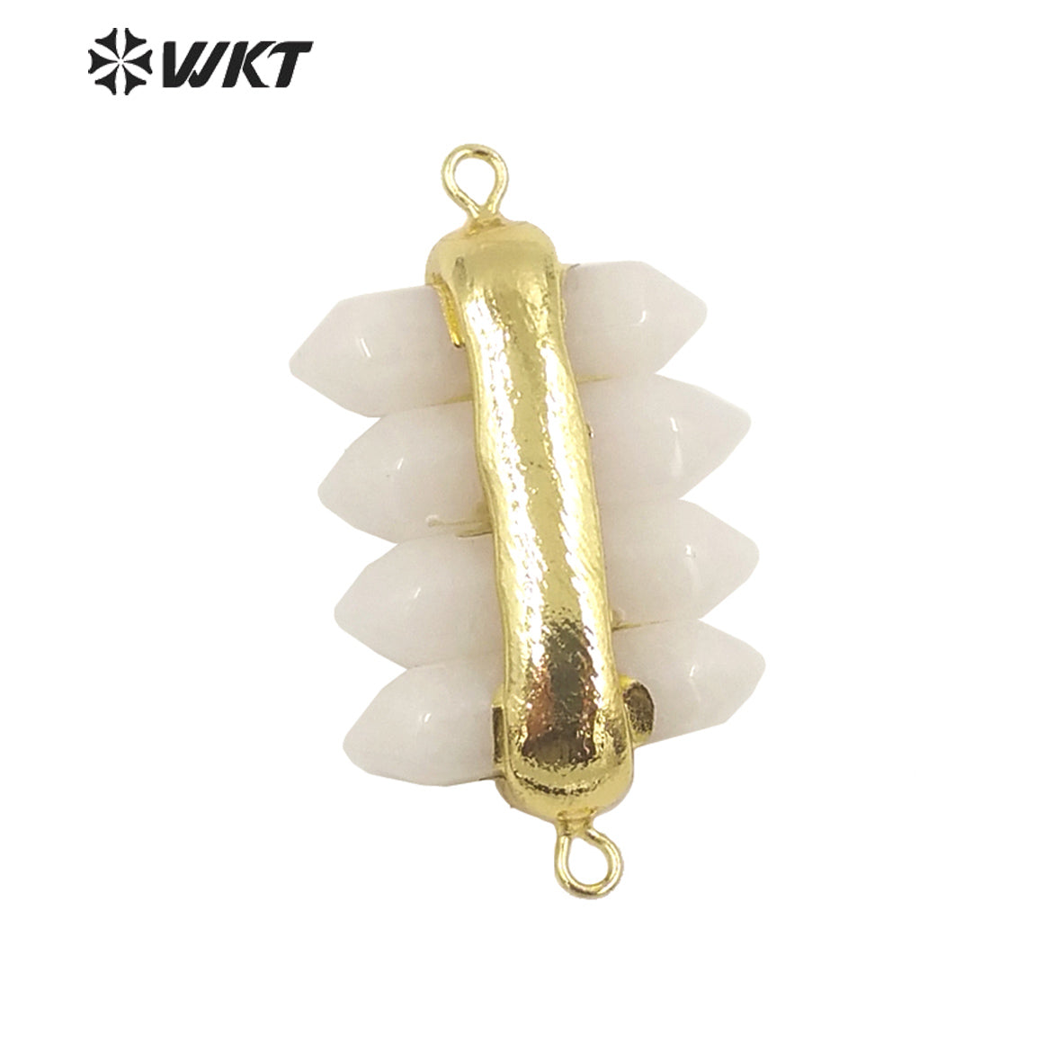 WT-C325 Amazing 4 Crystal Quartz Point With Double Loops Energey Gemstone Connectors Women Jewelry for Bracelet Make
