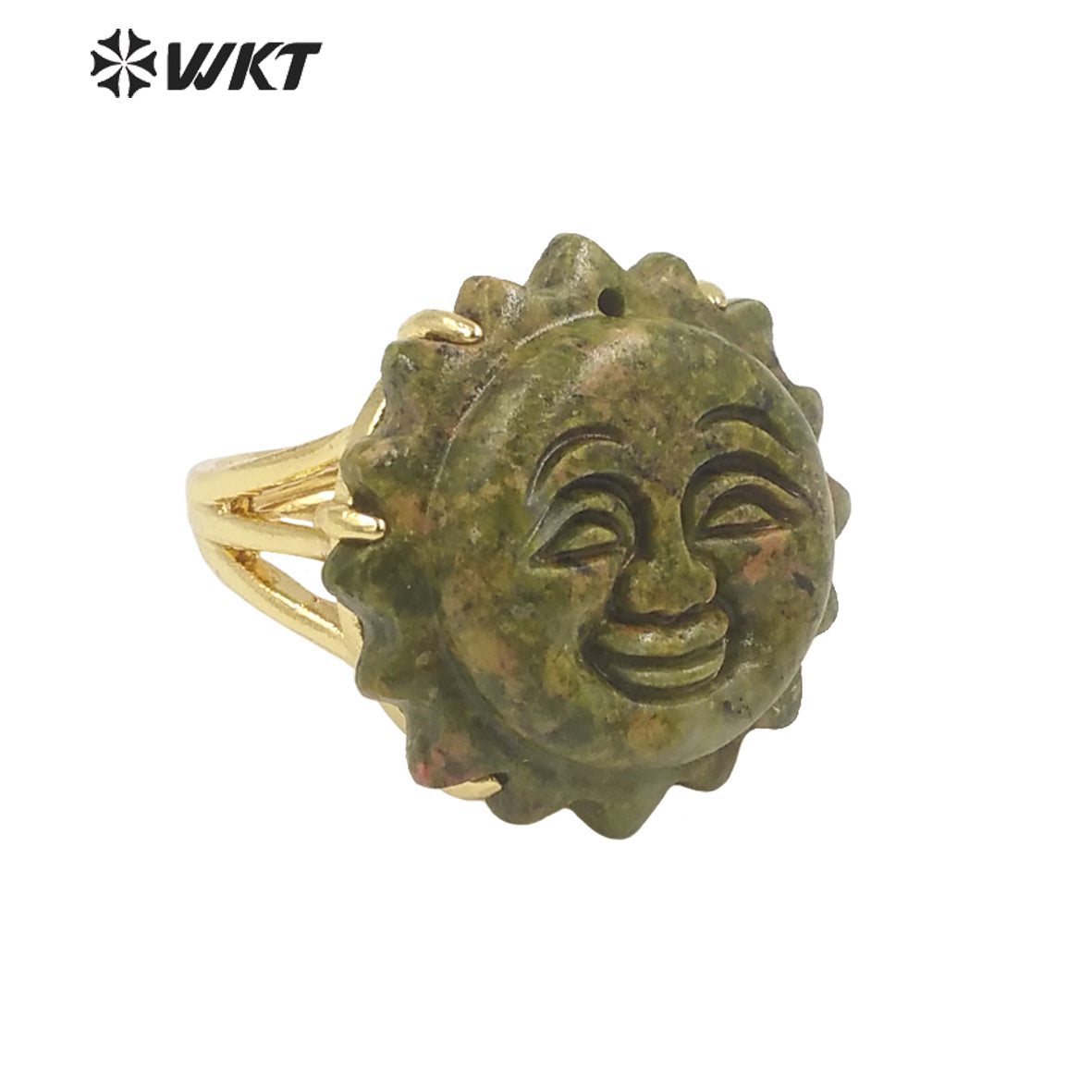 WT-R489 WKT Fashion Design Trendy Gift for Women Sun Design Colorful High Quality Gorgeous Natural Gemstone Stone Ring