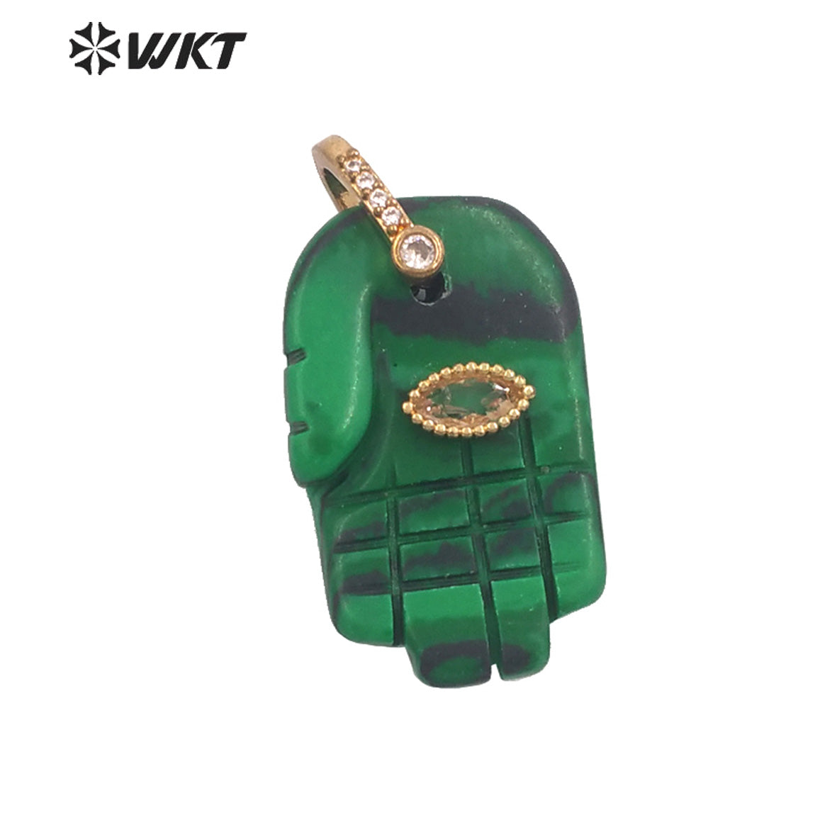 WT-P2040 New Fashion Cute Natural Stone And Zircon Hand Shape Little Pendants As Lady Earrings DIY Jewelry Accessories
