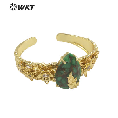 WT-B641 WKT Lovely Fashion Drop Design Trendy Gift for Women Gemstone C Shaped Natural Colorful Gemstone Bracelets