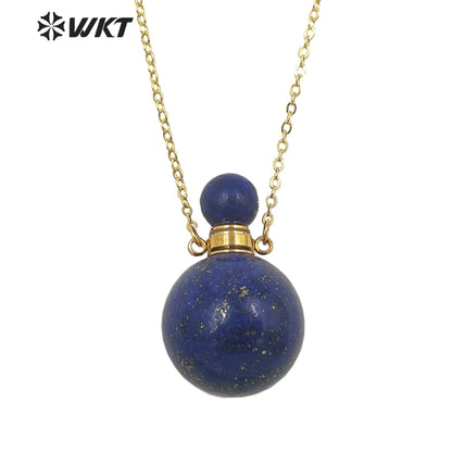 WT-N1442 WKT Best 2023 Newest Natural Aura Cluster Quartz Women Simple Hoop Aura Perfume Bottle Necklace