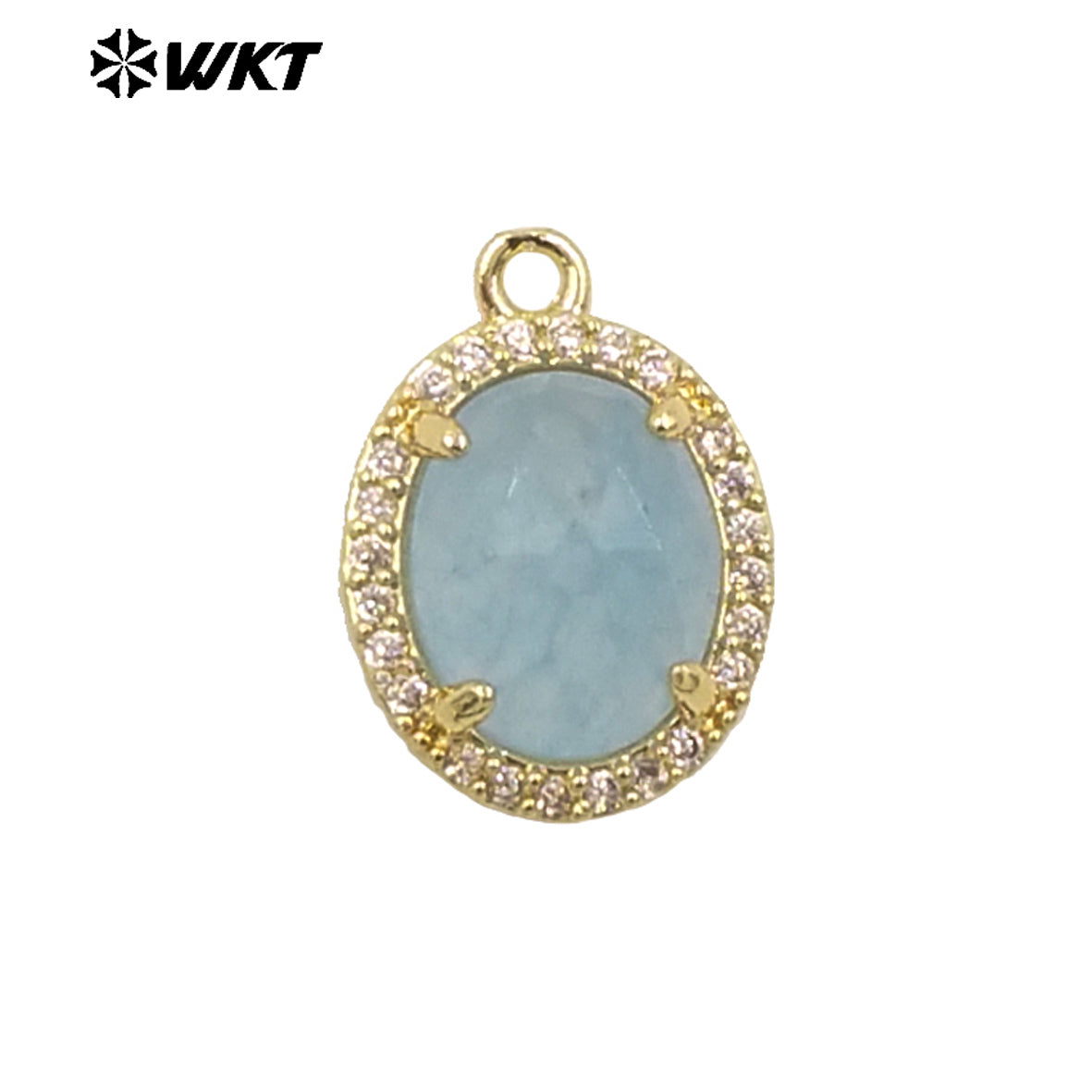 WT-P1991 on Sale Stylish Little Zircon Set With Multiple Gemstone 18K Gold Plated Round Unisex Pendant As Daily Dress and Gift