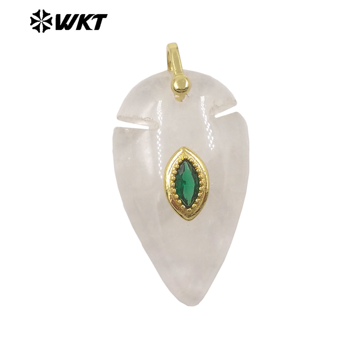 WT-P2144 New Product Colorful Zircon And Natural Gemstones Pointed Waterdrop Shape Gold Pendants For Unique Jewelry Making