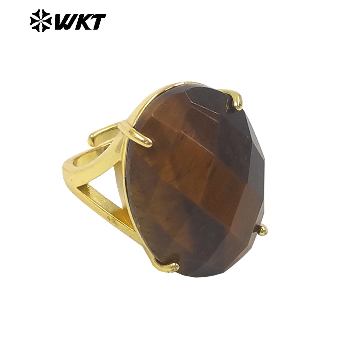 WT-R604 Good Quality Gold Electroplated Faceted Multiple Natural Gemstones Rings For Friends Fashionable Jewelry Present